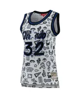 Women's Mitchell & Ness Shaquille O'Neal White Orlando Magic 1994 Doodle Swingman Jersey