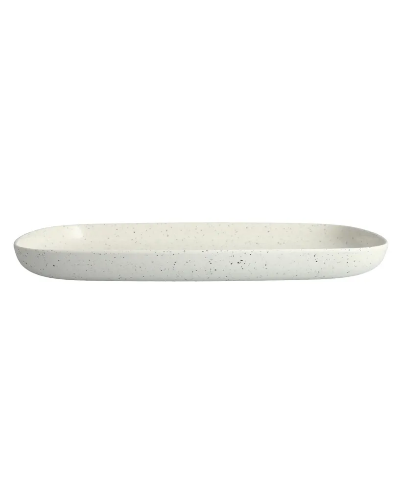 Fortessa Melamine Camp White Coupe Platter 14x9"