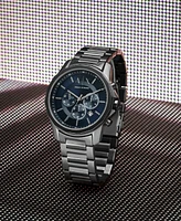 A|X Armani Exchange Men's Chronograph Gunmetal Stainless Steel Bracelet Watch, 44mm