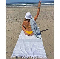 Delilah Home 100% Organic Cotton, Sand Resistant, Sunset Beach Towel, 36" x 70"