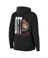 Women's Wear by Erin Andrews Black Ottawa Senators Sponge Fleece Full-Zip Hoodie