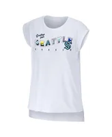 Women's Wear by Erin Andrews White Seattle Kraken Greetings From Muscle T-shirt