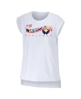 Women's Wear by Erin Andrews White Washington Capitals Greetings From Muscle T-shirt