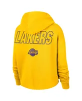 Women's Nike Gold Los Angeles Lakers Courtside Cropped Pullover Hoodie