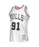 Men's Mitchell & Ness Dennis Rodman Platinum Chicago Bulls 1997-98 Hardwood Classics 75th Anniversary Swingman Jersey