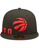 Men's New Era Black Toronto Raptors Side Split 59FIFTY Fitted Hat