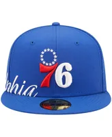 Men's New Era Royal Philadelphia 76ers Side Split 59FIFTY Fitted Hat