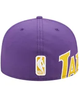 Men's New Era Purple Los Angeles Lakers Side Split 59FIFTY Fitted Hat