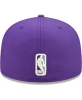 Men's New Era Purple Los Angeles Lakers 17x Nba Finals Champions Pop Sweat 59FIFTY Fitted Hat