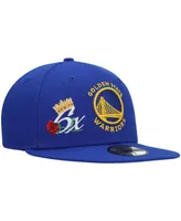 Men's New Era Royal Golden State Warriors 6x Nba Finals Champions Crown 59FIFTY Fitted Hat