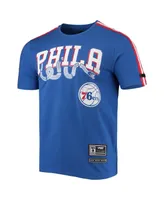 Men's Pro Standard Royal, Red Philadelphia 76ers Mesh Capsule Taping T-shirt