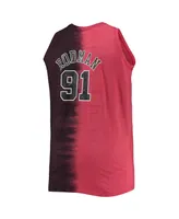 Men's Mitchell & Ness Dennis Rodman Black, Red Chicago Bulls Big and Tall Profile Tie-Dye Player Tank Top