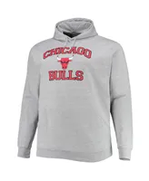 Men's Heathered Gray Chicago Bulls Big and Tall Heart Soul Pullover Hoodie