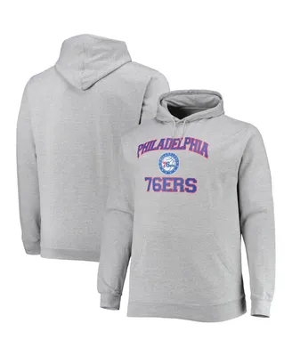 Men's Heathered Gray Philadelphia 76ers Big and Tall Heart Soul Pullover Hoodie