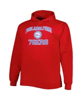 Men's Red Philadelphia 76ers Big and Tall Heart and Soul Pullover Hoodie