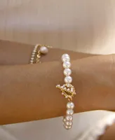 Ettika Pearl Beaded Toggle Bracelet