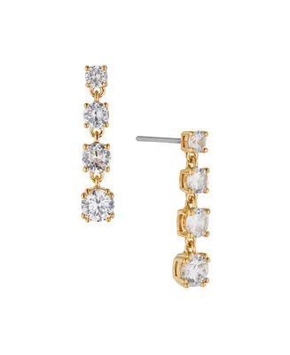 Ava Nadri Multi Stone Brass Drop Earring in 18K Gold Plated Brass