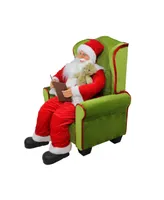 Northlight Santa Claus Sitting In Green Arm Chair Christmas Figure, 32"