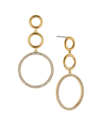 Ava Nadri Multi Color Circle Drop Earring 18K Gold Plated Brass