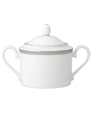 Noritake Whiteridge Platinum Sugar Bowl W/ Cover, 11 Oz.