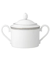 Noritake Whiteridge Platinum Sugar Bowl W/ Cover, 11 Oz.
