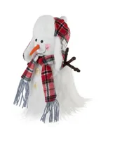 Northlight Snowman in Plaid Trapper Hat Christmas Decoration, 10"