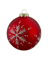 Northlight 3.25" Matte Glass Ball Christmas Ornaments 80mm, Set of 4