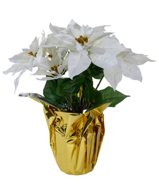 Northlight Potted Artificial Poinsettia Christmas Arrangement, 17"