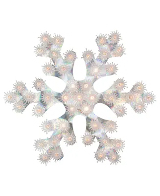 Northlight Lighted Holographic Snowflake Christmas Window Decoration, 12" - Silver