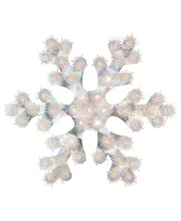 Northlight Lighted Holographic Snowflake Christmas Window Decoration, 12" - Silver