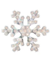 Northlight Lighted Holographic Snowflake Christmas Window Decoration, 12"