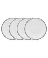 Noritake Whiteridge Platinum Set Of 4 Saucers, 6"