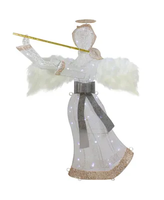 Northlight Led Lighted Lace Angel With Flute Outdoor Christmas Decoration, 36"