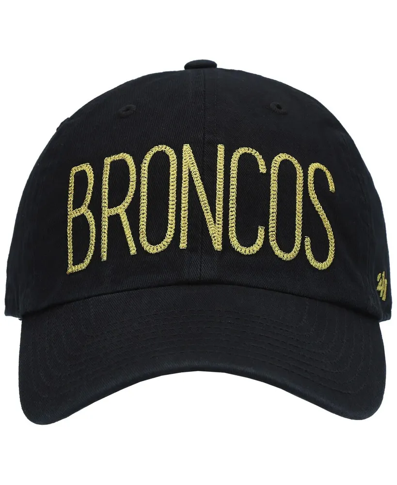 Women's '47 Black Denver Broncos Shimmer Text Clean Up Adjustable Hat