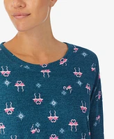 Ellen Tracy Women's Long Sleeve Crew Neck Pajamas Set