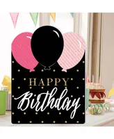 Chic Happy Birthday - Pink, Black & Gold - Giant Greeting Card - Jumborific Card