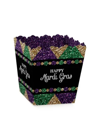 Big Dot of Happiness Mardi Gras - Party Mini Favor Boxes - Masquerade Party Treat Candy Boxes - Set of 12