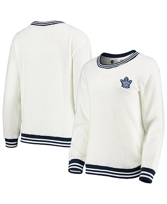 Women's Concepts Sport Cream and Navy Toronto Maple Leafs Granite Sherpa Pullover Sweatshirt