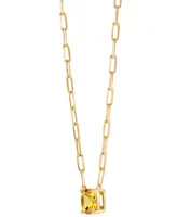 Citrine Paperclip Link 18" Pendant Necklace (1-5/8 ct. t.w.) in 14k Gold-Plated Sterling Silver (Also in Peridot)