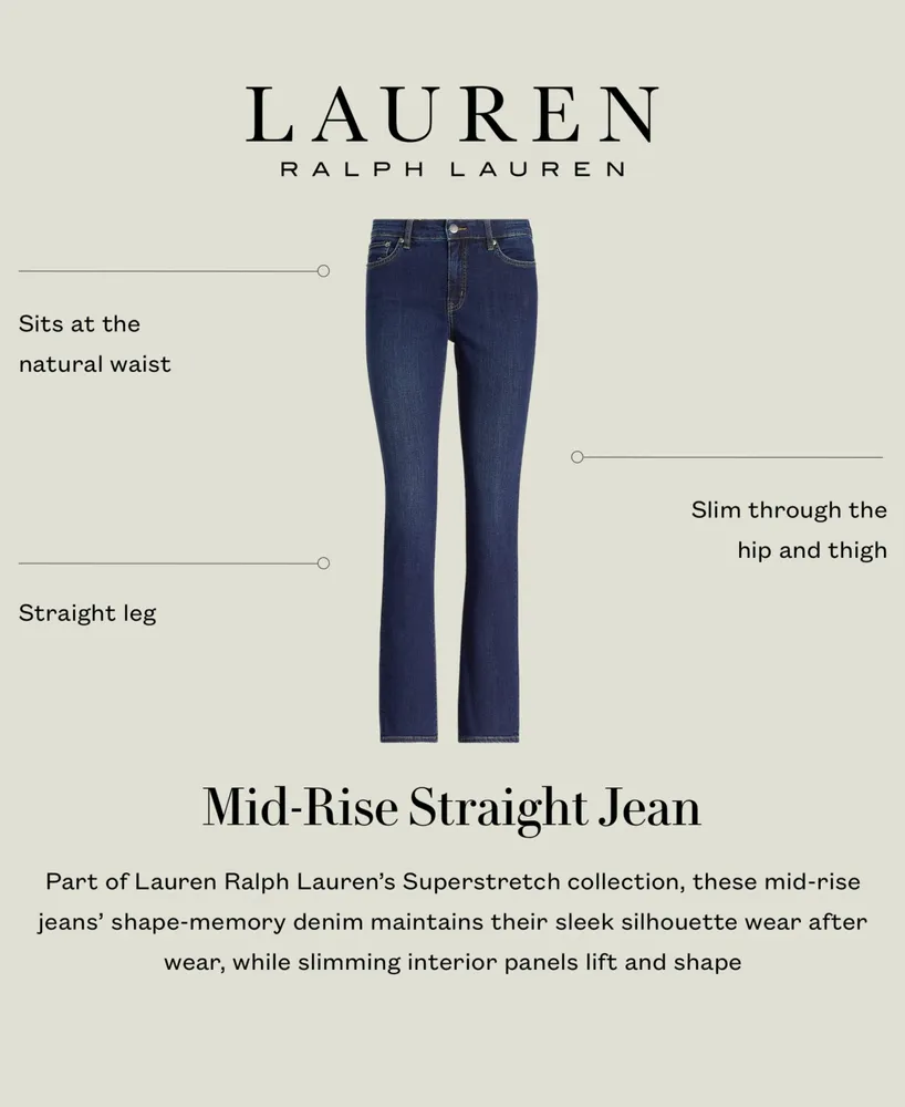 Lauren Ralph Petite Mid-Rise Straight Jean, & Short Lengths