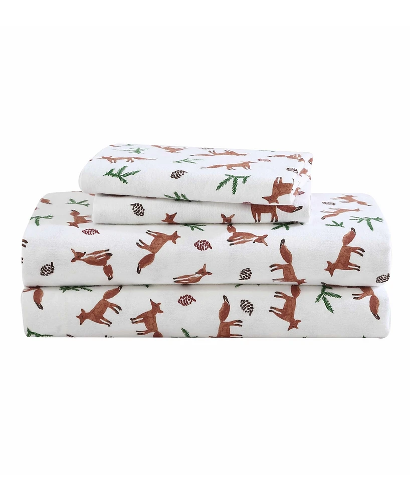 Eddie Bauer Printed Cotton Flannel 3 Piece Sheet Set, Twin Xl