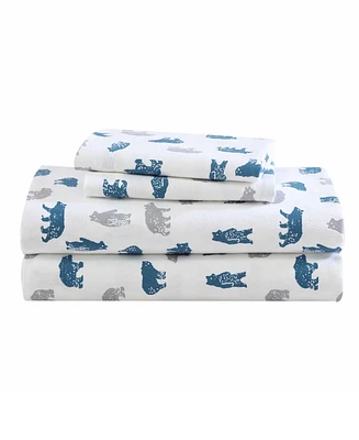 Eddie Bauer Printed Cotton Flannel 3 Piece Sheet Set, Twin Xl