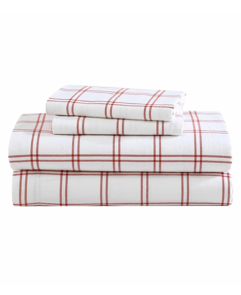 Eddie Bauer Printed Cotton Flannel 3 Piece Sheet Set, Twin Xl