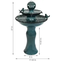 Sunnydaze Decor Resting Birds Ceramic Outdoor 2-Tier Water Fountain