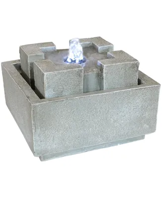 Sunnydaze Decor Square Dynasty Polyresin Indoor Water Fountain - 7 in