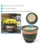 Sunnydaze Decor Purlieu Ceramic Planter - 15