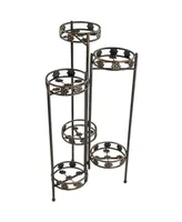 Sunnydaze Decor 45-Inch 6-Tier Indoor/Outdoor Folding Metal Plant Stand - Bronze Finish