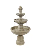 48"H Electric Fiberglass 3-Tier Outdoor Water Fountain
