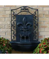 Sunnydaze Decor French Lily Polystone Outdoor Wall Fountain