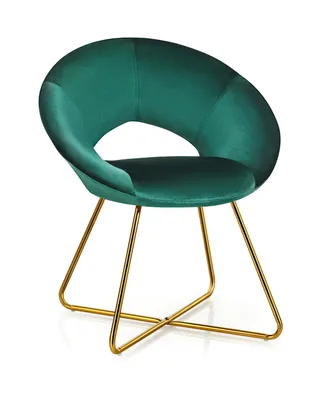 Costway Modern Velvet Accent Chair Upholstered Vanity